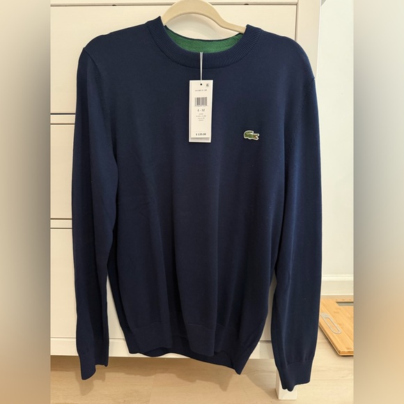 Lacoste Dark Blue Pullover with Green Detail - Picture 1 of 4